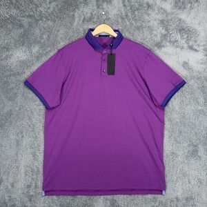 Greyson Cherokee Polo Shirt Mens 2XL Purple Performance‎ Pique Pima Cotton Blend